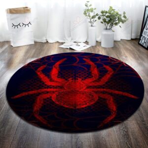 Red Spider Round Carpet Floor Rug Living Room Bedroom Decor Round Area Rug Carpet