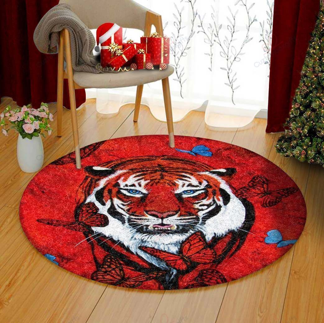 Red Tiger Round Carpet Floor Rug Living Room Bedroom Decor Round Area Rug Carpet Red Tiger Round Carpet Floor Rug Living Room Bedroom Decor Round Area Rug Carpet