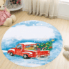 Red Truck Round Carpet Floor Rug Living Room Bedroom Decor Round Area Rug Carpet