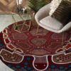 Red Turtle Round Carpet Floor Rug Living Room Bedroom Decor Round Area Rug Carpet