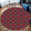 Red Viking Symbol Round Carpet Floor Rug Living Room Bedroom Decor Round Area Rug Carpet