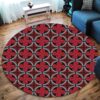 Red Viking Symbol Round Carpet Floor Rug Living Room Bedroom Decor Round Area Rug Carpet
