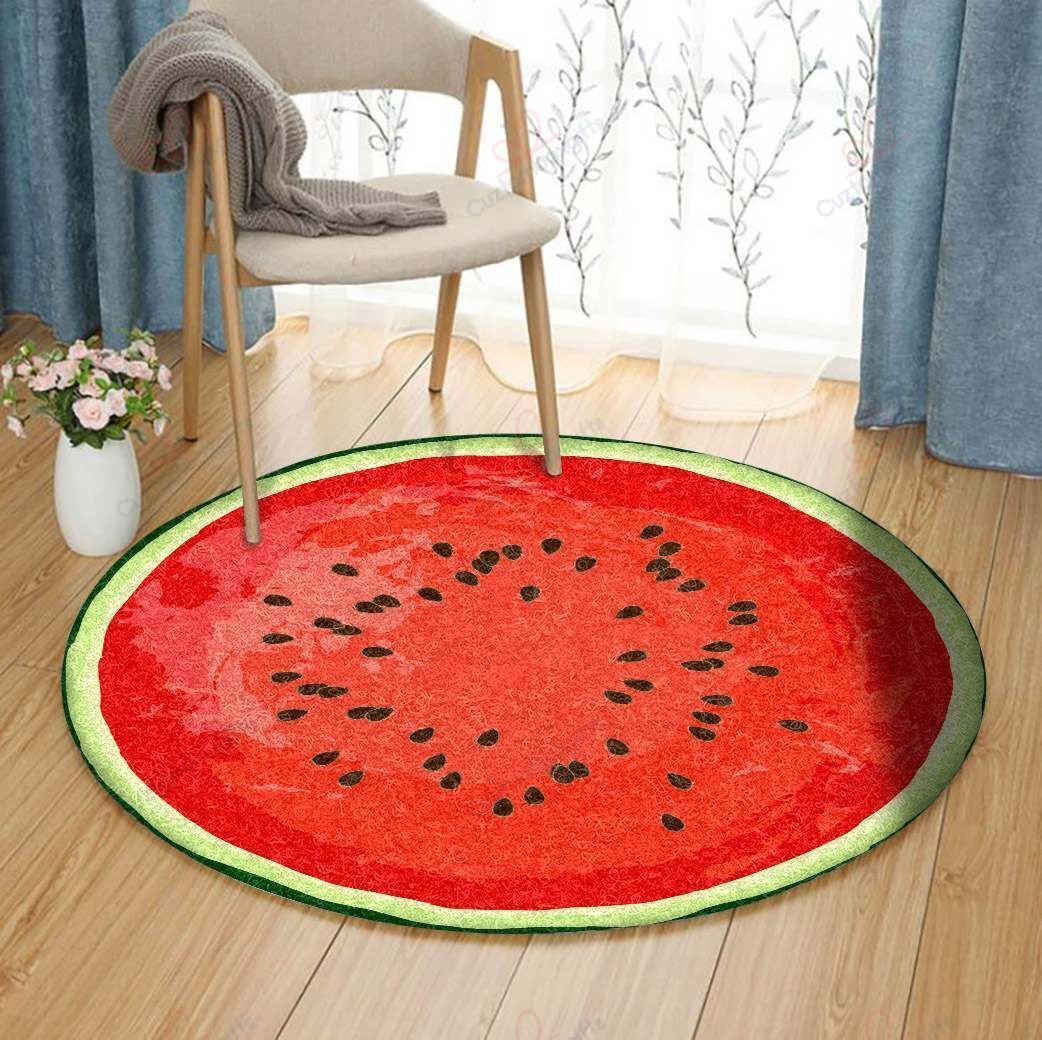 Red Watermelon Round Carpet Floor Rug Living Room Bedroom Decor Round Area Rug Carpet Red Watermelon Round Carpet Floor Rug Living Room Bedroom Decor Round Area Rug Carpet