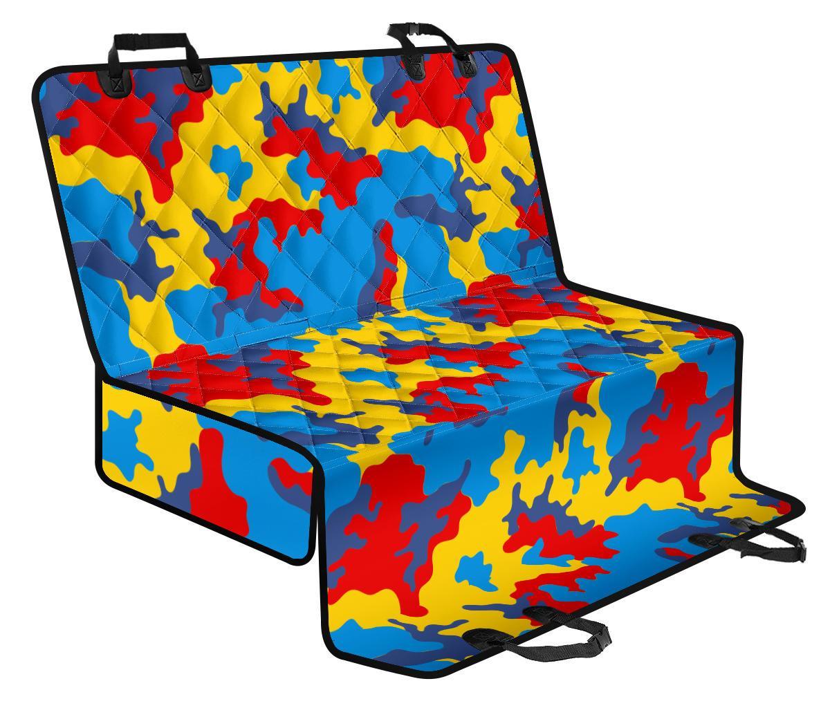 Red Yellow And Blue Camouflage Print Pet Car Back Seat Cover - adec733eae79 Red Yellow And Blue Camouflage Print Pet Car Back Seat Cover - adec733eae79