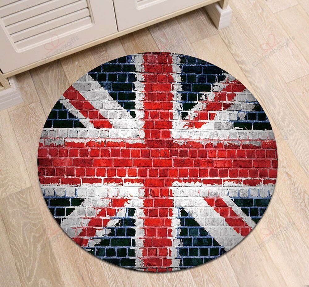 Retro Brick Wall Uk Flag Round Carpet Floor Rug Living Room Bedroom Decor Round Area Rug Carpet Retro Brick Wall Uk Flag Round Carpet Floor Rug Living Room Bedroom Decor Round Area Rug Carpet