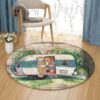 Retro Camping Trailer Round Carpet Floor Rug Living Room Bedroom Decor Round Area Rug Carpet