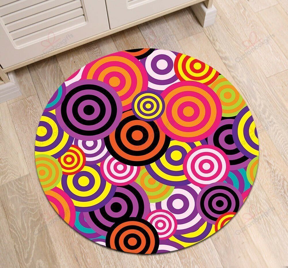 Retro Circles Round Carpet Floor Rug Living Room Bedroom Decor Round Area Rug Carpet Retro Circles Round Carpet Floor Rug Living Room Bedroom Decor Round Area Rug Carpet
