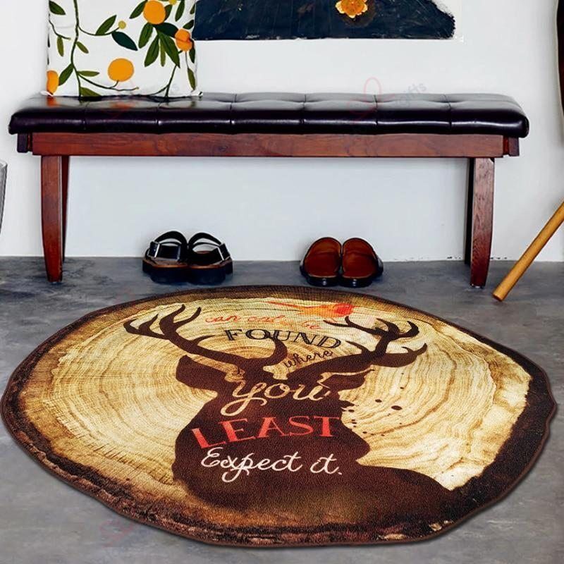 Retro Deer Round Carpet Floor Rug Living Room Bedroom Decor Round Area Rug Carpet Retro Deer Round Carpet Floor Rug Living Room Bedroom Decor Round Area Rug Carpet