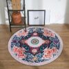 Retro Flower Round Carpet Floor Rug Living Room Bedroom Decor Round Area Rug Carpet