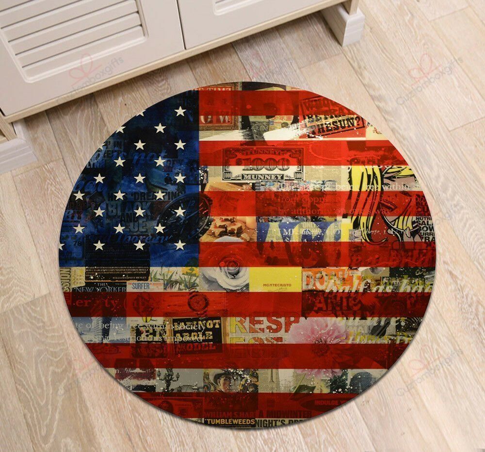 Retro Graffiti Amerian Flag Round Carpet Floor Rug Living Room Bedroom Decor Round Area Rug Carpet Retro Graffiti Amerian Flag Round Carpet Floor Rug Living Room Bedroom Decor Round Area Rug Carpet