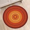 Retro Mandala Round Carpet Floor Rug Living Room Bedroom Decor Round Area Rug Carpet