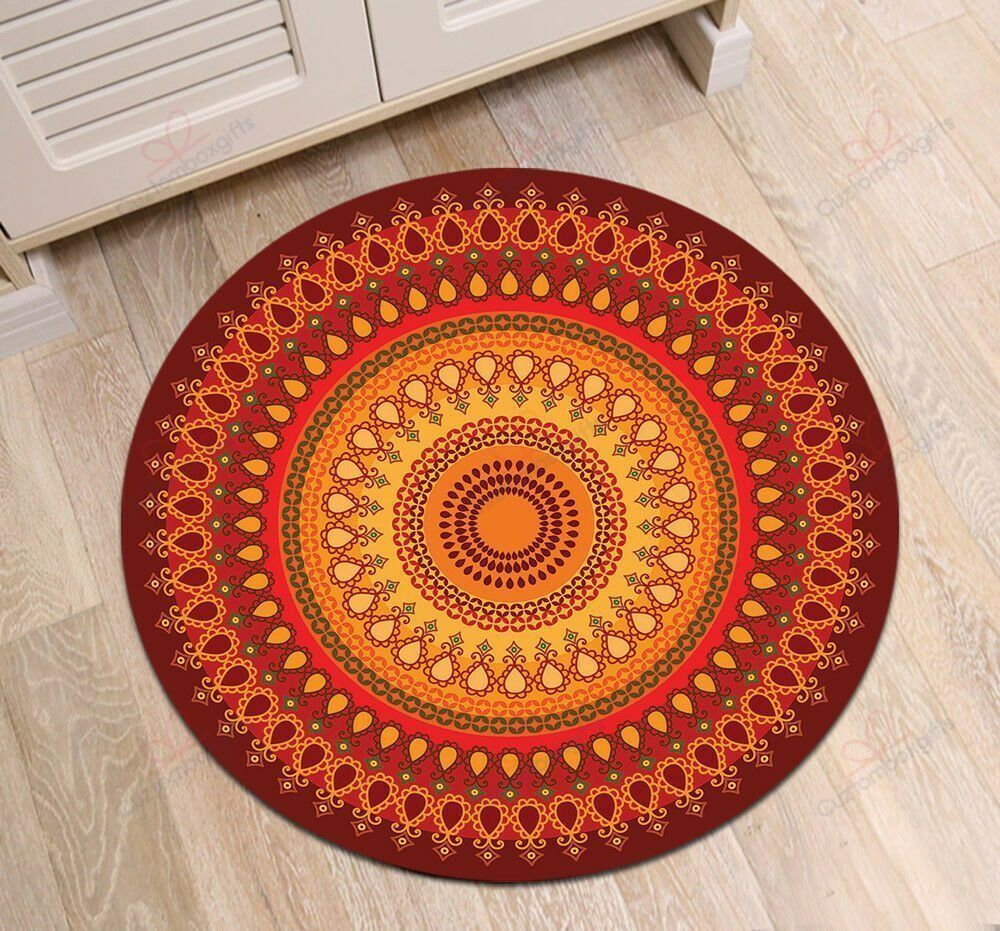 Retro Mandala Round Carpet Floor Rug Living Room Bedroom Decor Round Area Rug Carpet Retro Mandala Round Carpet Floor Rug Living Room Bedroom Decor Round Area Rug Carpet