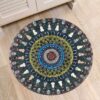 Retro Painting Mandala Flower Round Carpet Floor Rug Living Room Bedroom Decor Round Area Rug Carpet