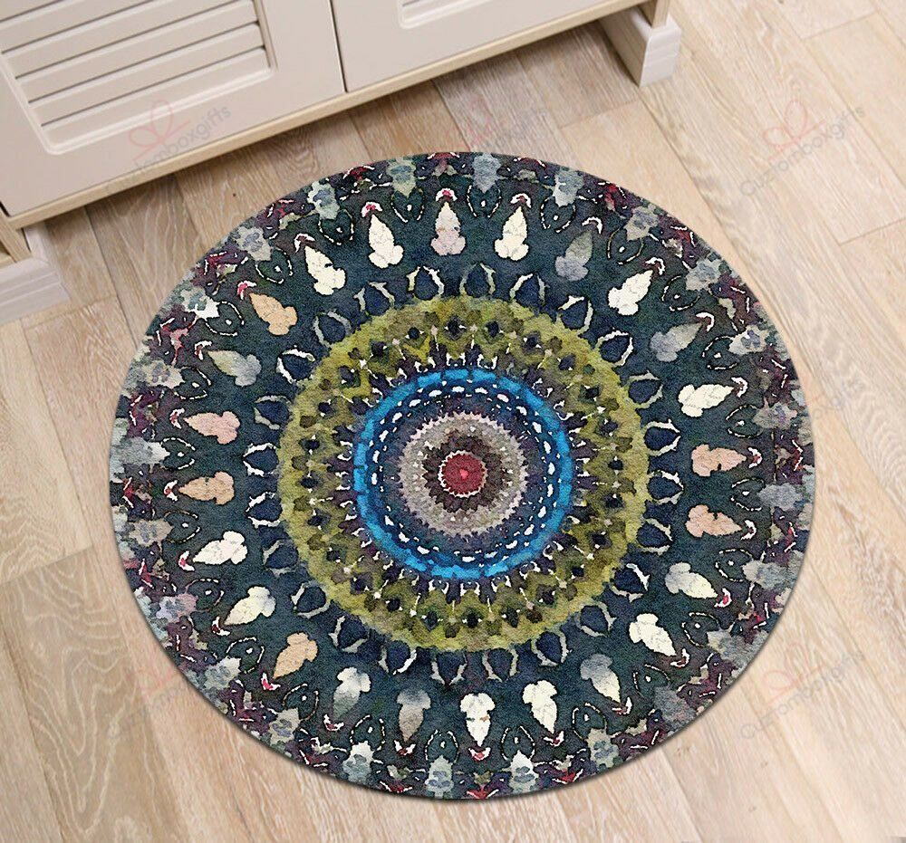 Retro Painting Mandala Flower Round Carpet Floor Rug Living Room Bedroom Decor Round Area Rug Carpet Retro Painting Mandala Flower Round Carpet Floor Rug Living Room Bedroom Decor Round Area Rug Carpet