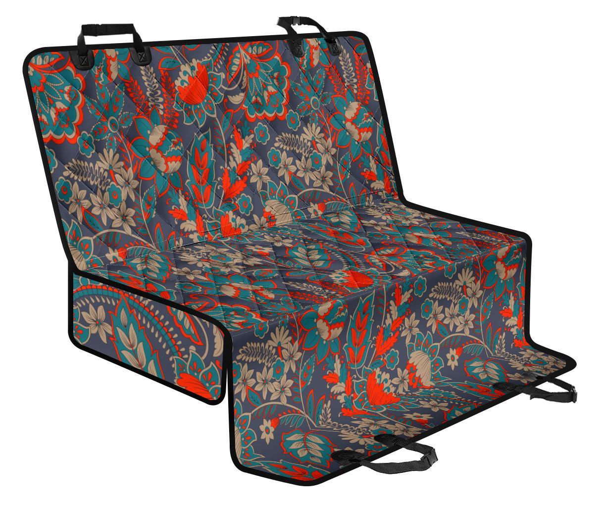 Retro Vintage Bohemian Floral Print Pet Car Back Seat Cover - bf1886604892 Retro Vintage Bohemian Floral Print Pet Car Back Seat Cover - bf1886604892