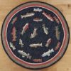 River Fish Round Carpet Floor Rug Living Room Bedroom Decor Round Area Rug Carpet