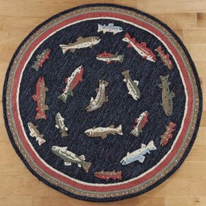 River Fish Round Carpet Floor Rug Living Room Bedroom Decor Round Area Rug Carpet