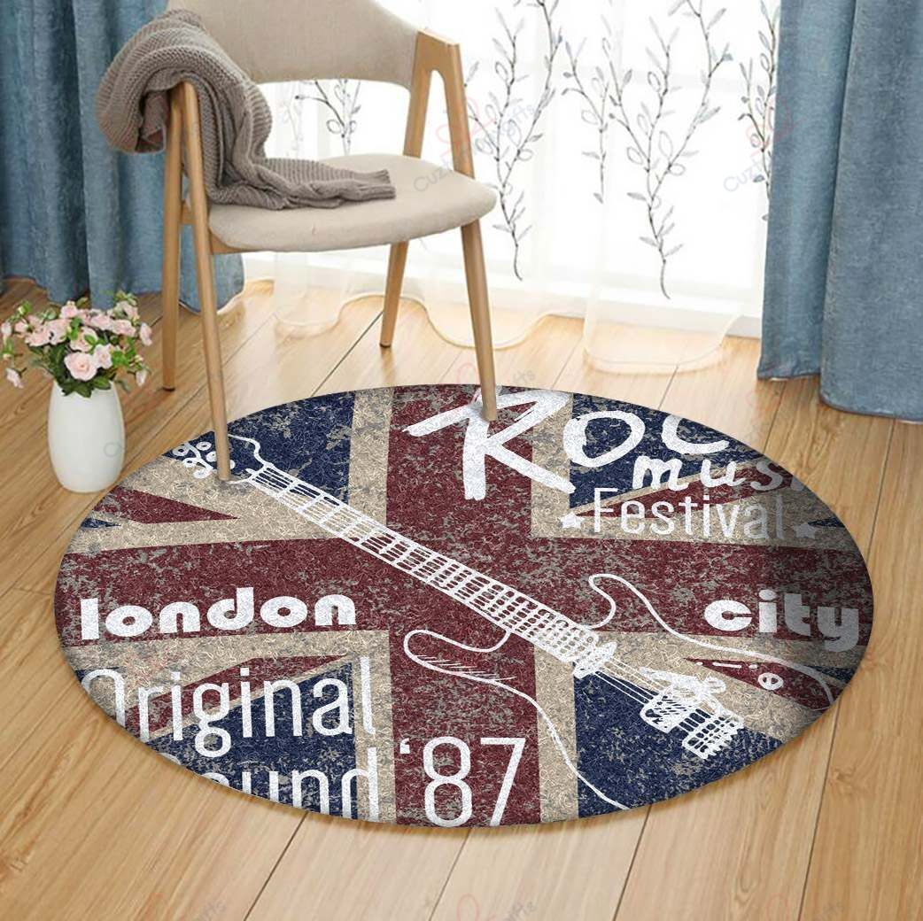 Rock Guitar Round Carpet Floor Rug Living Room Bedroom Decor Round Area Rug Carpet Rock Guitar Round Carpet Floor Rug Living Room Bedroom Decor Round Area Rug Carpet