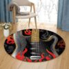 Rock Roll Round Carpet Floor Rug Living Room Bedroom Decor Round Area Rug Carpet