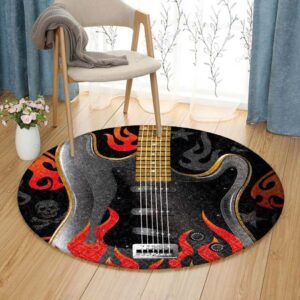 Rock Roll Round Carpet Floor Rug Living Room Bedroom Decor Round Area Rug Carpet