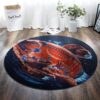 Rocket Painting 1 Round Carpet Floor Rug Living Room Bedroom Decor Round Area Rug Carpet
