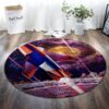 Rocket Painting Round Carpet Floor Rug Living Room Bedroom Decor Round Area Rug Carpet
