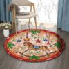 Rocking Horse Round Carpet Floor Rug Living Room Bedroom Decor Round Area Rug Carpet