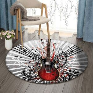 Rocknroll Round Carpet Floor Rug Living Room Bedroom Decor Round Area Rug Carpet