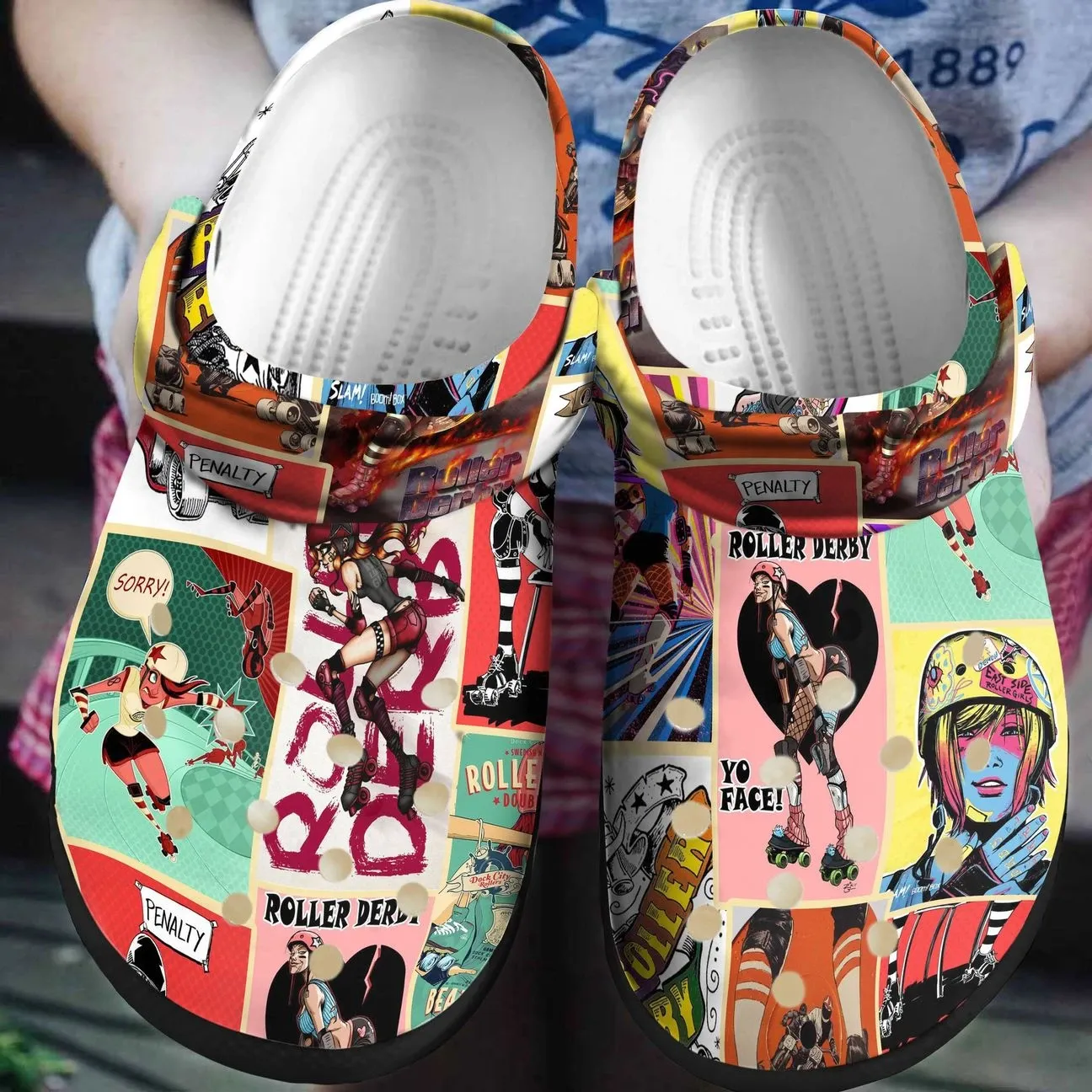 Roller Derby Personalized Clog Custom Crocs Comfortablefashion Style Comfortable For Women Men Kid Print 3D Roller Derby Roller Derby Personalized Clog Custom Crocs Comfortablefashion Style Comfortable For Women Men Kid Print 3D Roller Derby