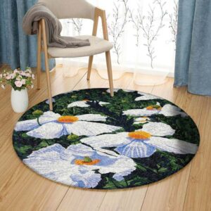 Romneya Round Carpet Floor Rug Living Room Bedroom Decor Round Area Rug Carpet