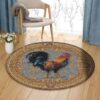 Rooster Flower Round Carpet Floor Rug Living Room Bedroom Decor Round Area Rug Carpet