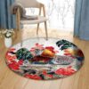 Rooster Round Carpet Floor Rug Living Room Bedroom Decor Round Area Rug Carpet