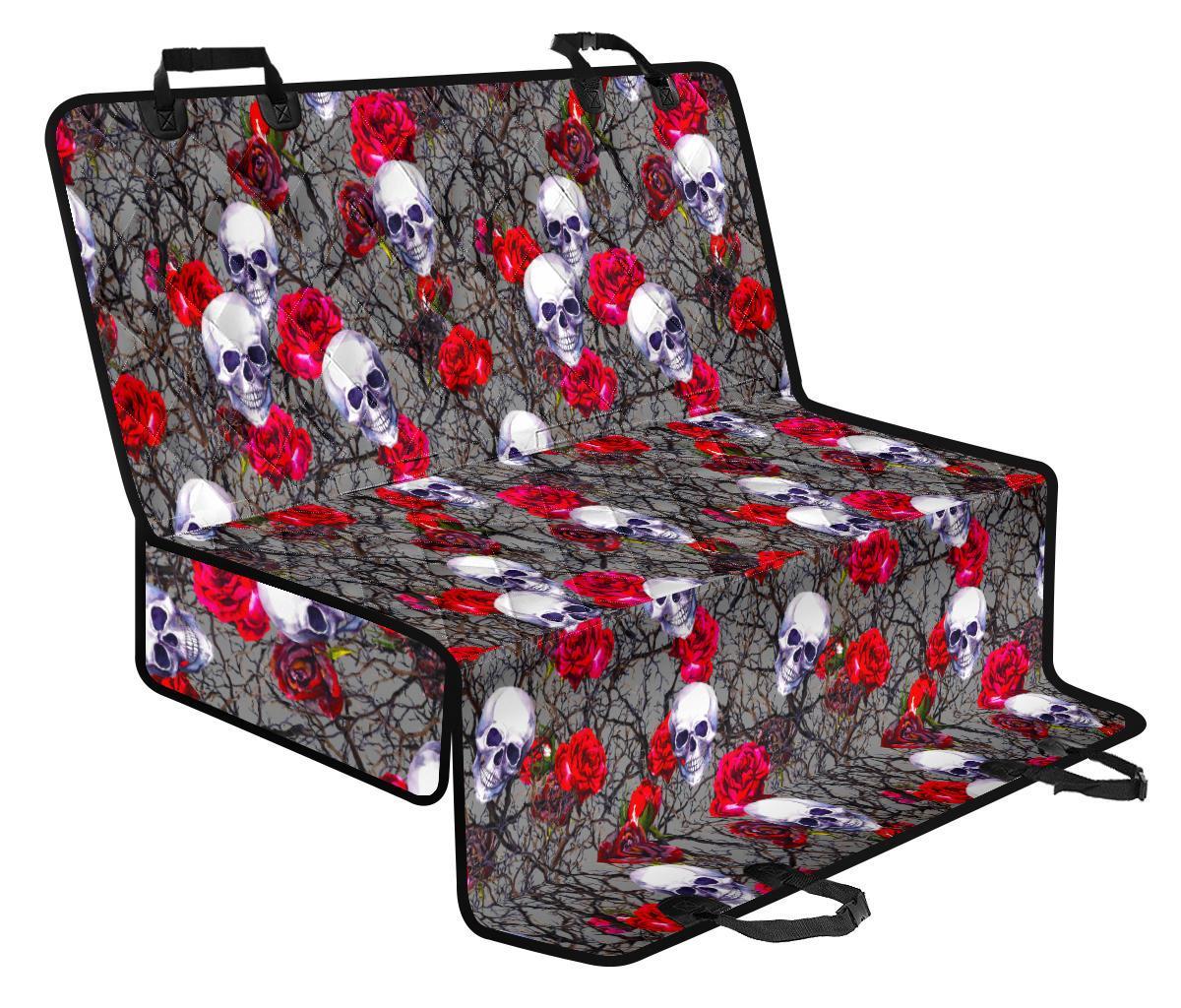 Rose Branch Skull Pattern Print Pet Car Back Seat Cover - d3c18adefa6c Rose Branch Skull Pattern Print Pet Car Back Seat Cover - d3c18adefa6c