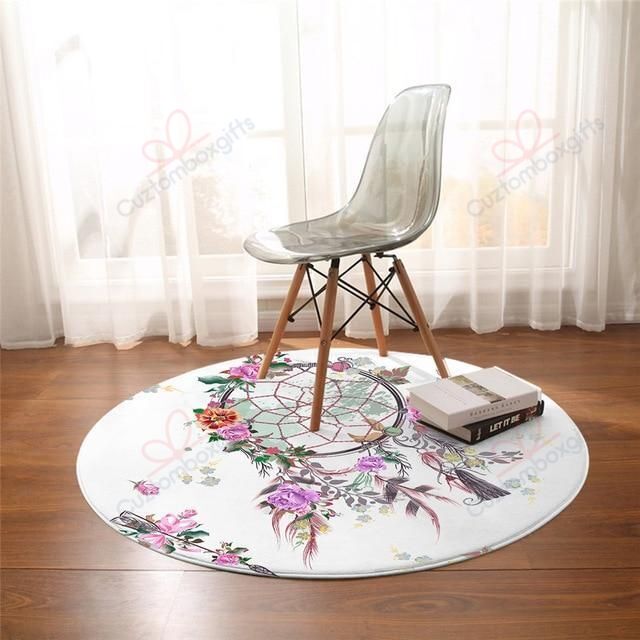 Rose Dreamcatcher In The Wind Round Carpet Floor Rug Living Room Bedroom Decor Round Area Rug Carpet Rose Dreamcatcher In The Wind Round Carpet Floor Rug Living Room Bedroom Decor Round Area Rug Carpet