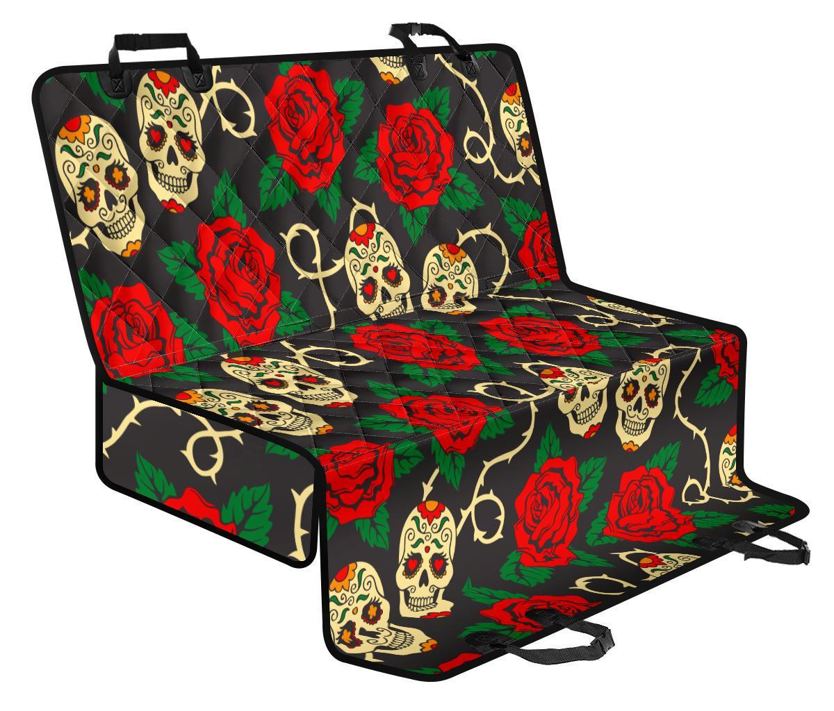 Rose Flower Sugar Skull Pattern Print Pet Car Back Seat Cover - 796dcd8c723b Rose Flower Sugar Skull Pattern Print Pet Car Back Seat Cover - 796dcd8c723b