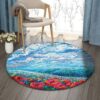 Rose Garden And Sky Round Carpet Floor Rug Living Room Bedroom Decor Round Area Rug Carpet