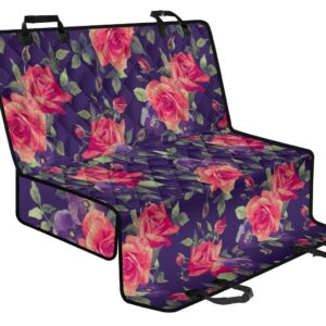 Rose Pansy Floral Flower Pattern Print Pet Car Back Seat Cover - 6a90a1aa3498