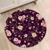 Roses Round Carpet Floor Rug Living Room Bedroom Decor Round Area Rug Carpet