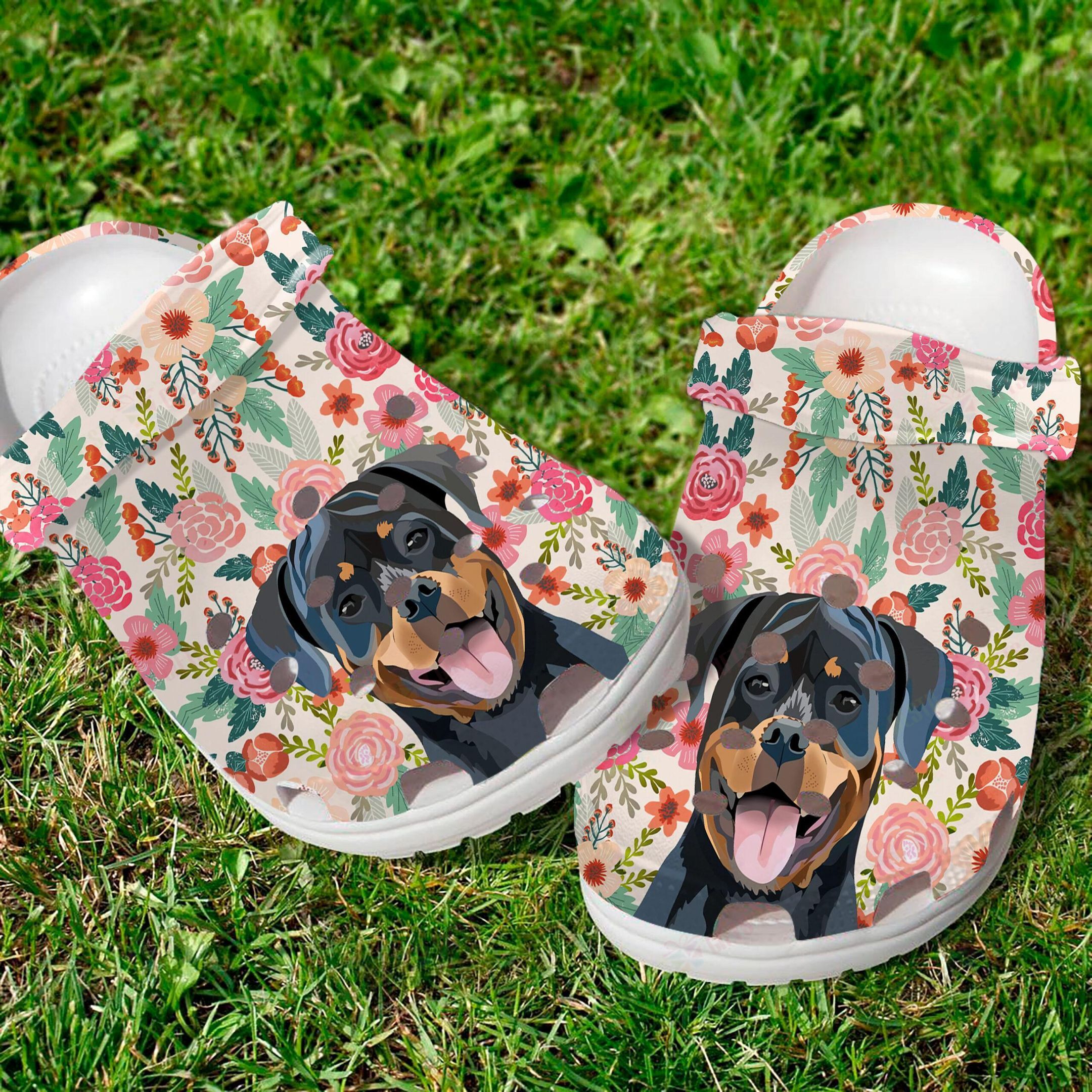 Rottweiler Floral Crocs Clog Classic Clogs Shoes Rottweiler Floral Crocs Clog Classic Clogs Shoes