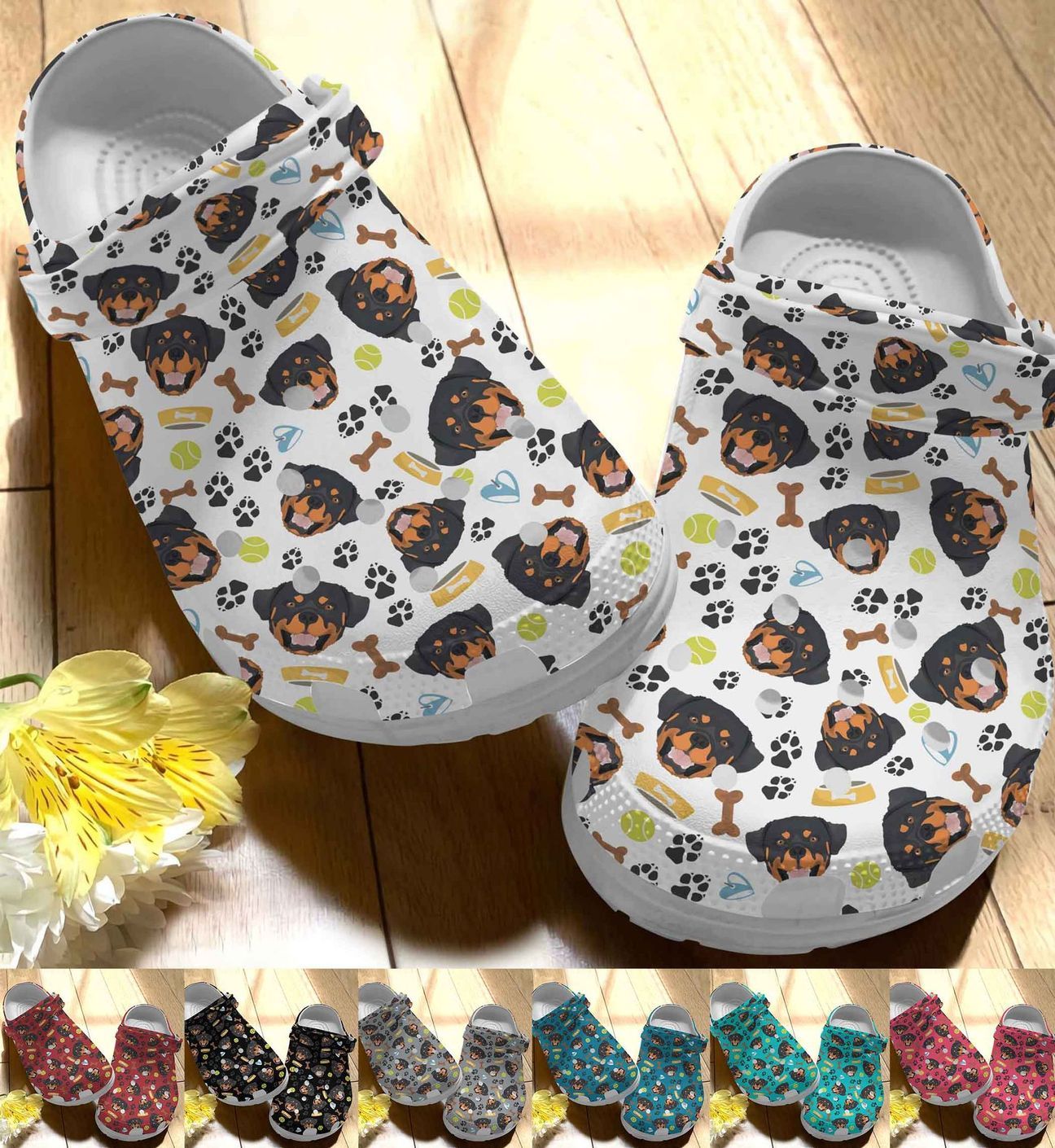 Rottweiler Personalize Clog Custom Crocs Fashionstyle Comfortable For Women Men Kid Print 3D Whitesole Rottweiler Pattern Rottweiler Personalize Clog Custom Crocs Fashionstyle Comfortable For Women Men Kid Print 3D Whitesole Rottweiler Pattern