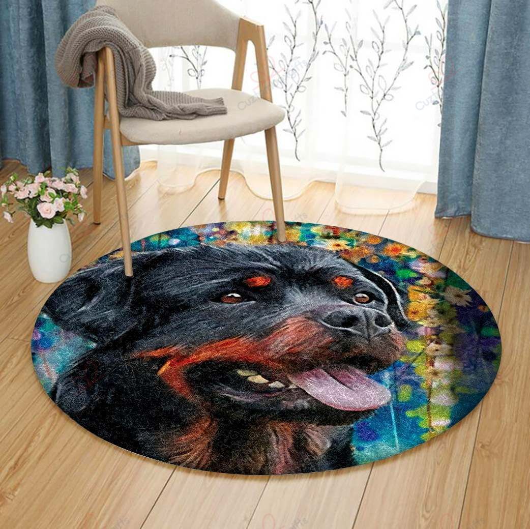Rottweller Round Carpet Floor Rug Living Room Bedroom Decor Round Area Rug Carpet Rottweller Round Carpet Floor Rug Living Room Bedroom Decor Round Area Rug Carpet