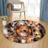 Rough Collie Dog Round Carpet Floor Rug Living Room Bedroom Decor Round Area Rug Carpet