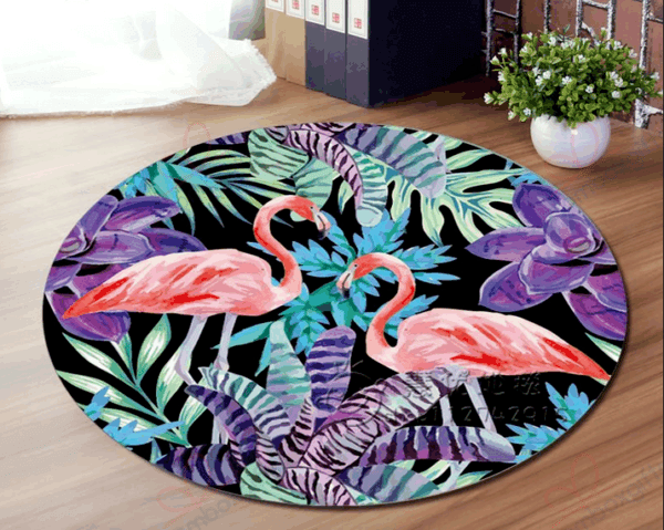 Round Flamingo Round Carpet Floor Rug Living Room Bedroom Decor Round Area Rug Carpet Round Flamingo Round Carpet Floor Rug Living Room Bedroom Decor Round Area Rug Carpet