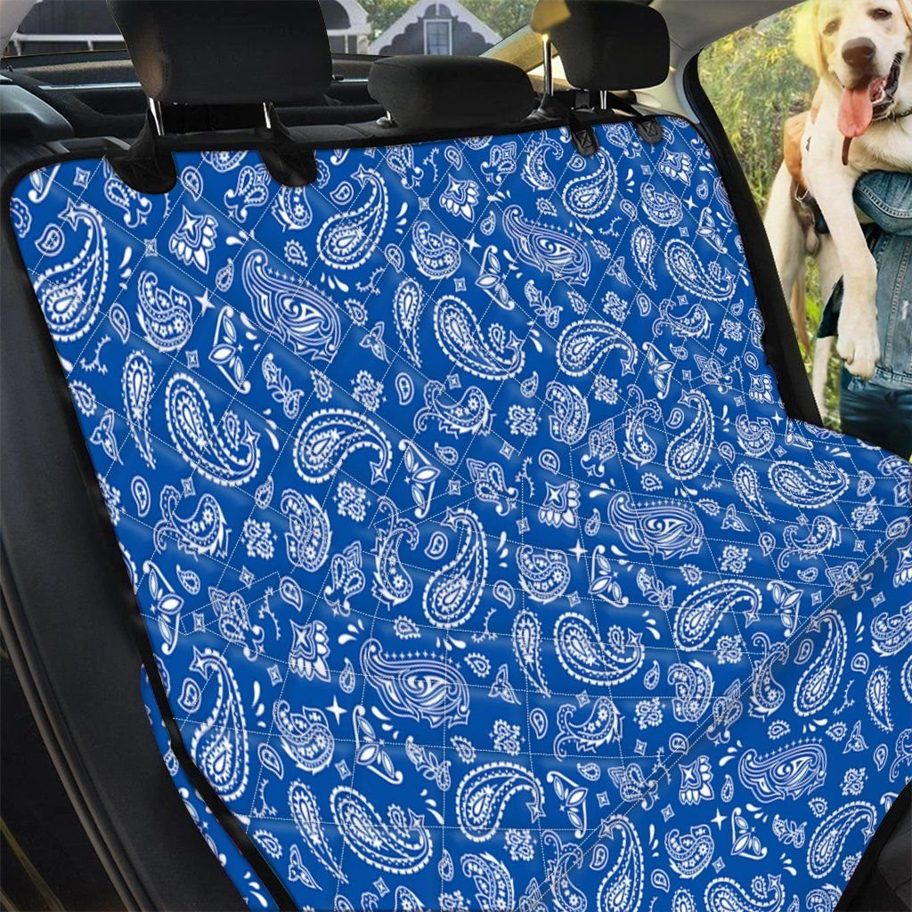 Royal Blue Paisley Bandana Car Back Seat Cover Dog Car Seat Covers - ada5cf4a2a3a Royal Blue Paisley Bandana Car Back Seat Cover Dog Car Seat Covers - ada5cf4a2a3a