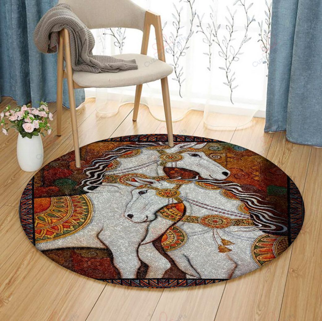 Royal Horse Round Carpet Floor Rug Living Room Bedroom Decor Round Area Rug Carpet Royal Horse Round Carpet Floor Rug Living Room Bedroom Decor Round Area Rug Carpet