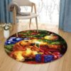 Ruby King Charles Dog Round Carpet Floor Rug Living Room Bedroom Decor Round Area Rug Carpet