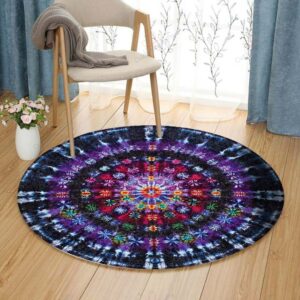 Ruby Quasar Round Carpet Floor Rug Living Room Bedroom Decor Round Area Rug Carpet