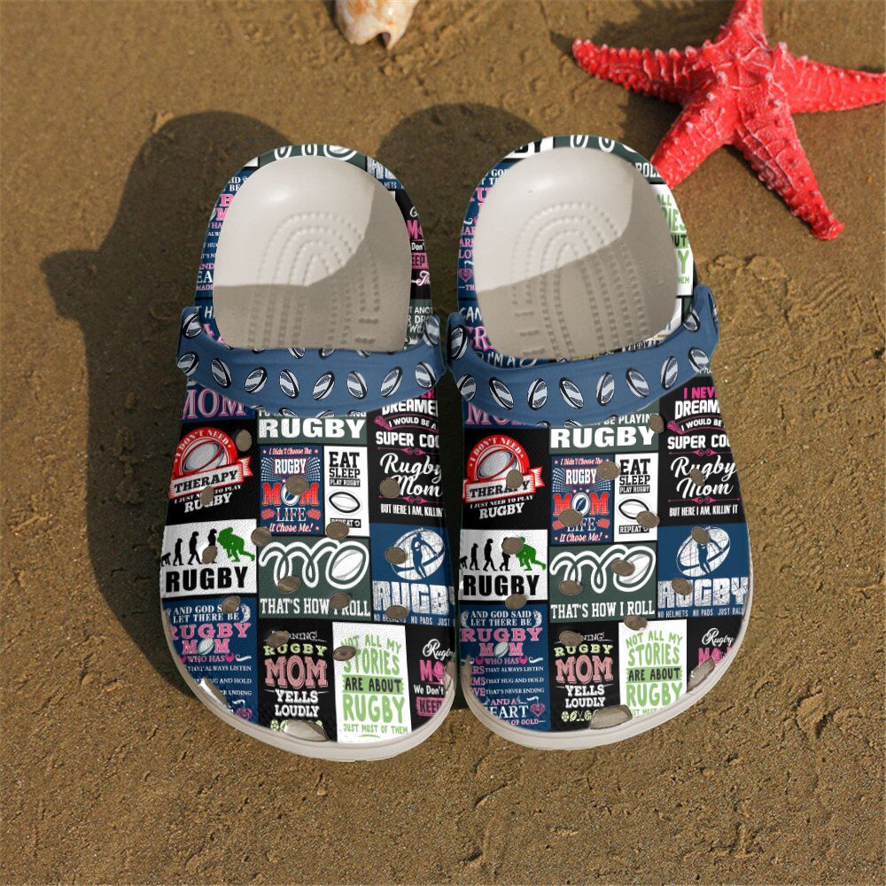 Rugby Personalized Clog Custom Crocs Comfortablefashion Style Comfortable For Women Men Kid Print 3D Rugby Mom Rugby Personalized Clog Custom Crocs Comfortablefashion Style Comfortable For Women Men Kid Print 3D Rugby Mom