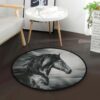 Running Horse Round Carpet Floor Rug Living Room Bedroom Decor Round Area Rug Carpet