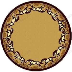 Running Horses Round Carpet Floor Rug Living Room Bedroom Decor Round Area Rug Carpet